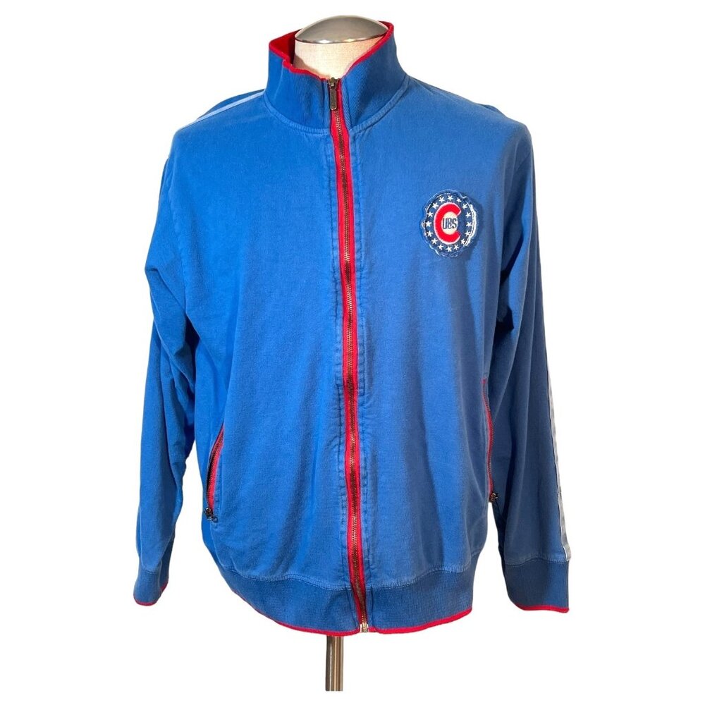 Vintage Chicago Cubs Zip Up Sweatshirt Jacket MLB Licensed Size‎ Medium Red BLue